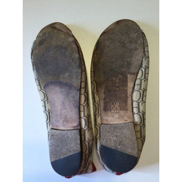 Carolina Herrera Women Cloth Ballet Flats Logo Print Comfort Round Toe Size 39 - Picture 5 of 8